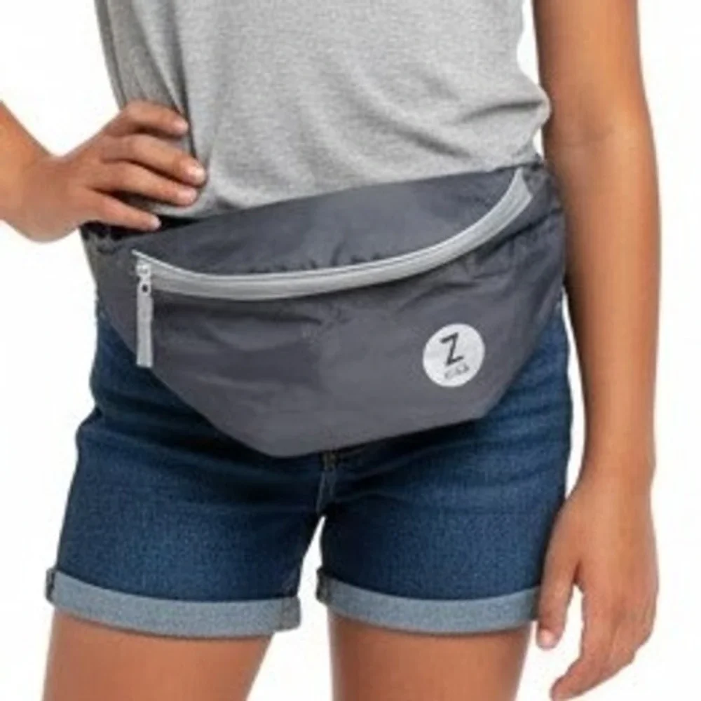 ZGiRLS Belt Bag Gray Fanny Pack Lightweight‎ Adjustable Logo Pouch Sporty Small